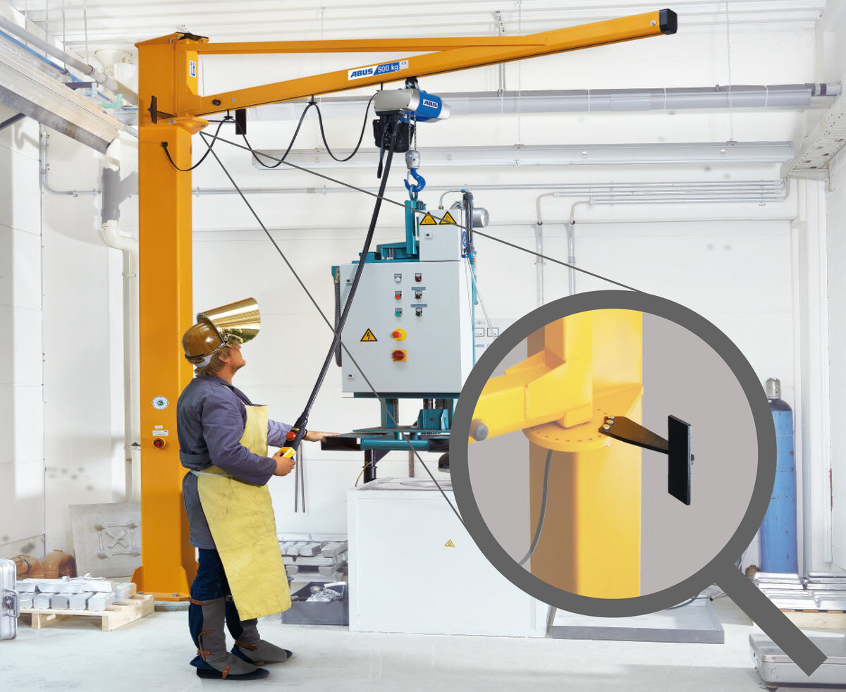 Motion stops for ABUS jib cranes